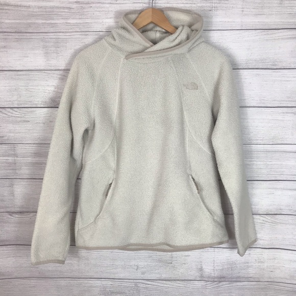 The North Face Tops - The North Face Cream Hooded Pullover Fleece